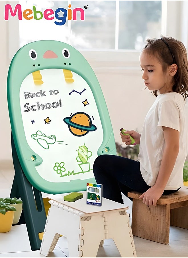 MEBEGIN Kids Magnetic Easel for Kids with 5 Drawing Pens, Adjustable Drawing Easel with Dinosaur Shape and Stable Structure, Portable Drawing Board, Educational Art Easel, Ideal Gift for Kids, 32.5*30*62cm  - Image 3