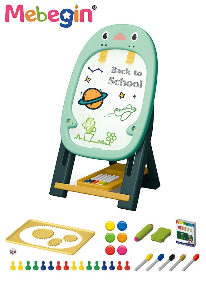 MEBEGIN Kids Magnetic Easel for Kids with 5 Drawing Pens, Adjustable Drawing Easel with Dinosaur Shape and Stable Structure, Portable Drawing Board, Educational Art Easel, Ideal Gift for Kids, 32.5*30*62cm  - Image 2