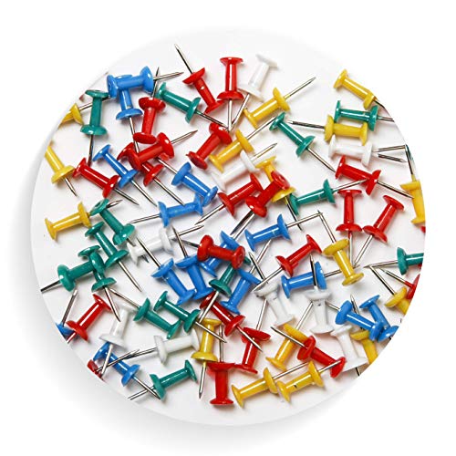 YAJNAS® 50 Pieces Transparent Multicolor Push Pins for Notice Boards, Soft Boards, and Displays (Office, Home, Shop) - Image 4