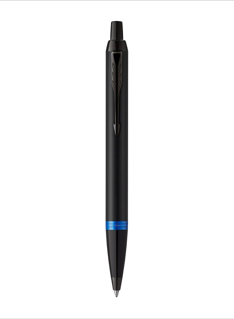 PARKER PARKER IM Vibrant Rings Ballpoint Pen | Satin Black Lacquer with Marine Blue Accents | Medium Point with Blue Ink Refill | Gift Box, 2172941 | 10054  - Image 2