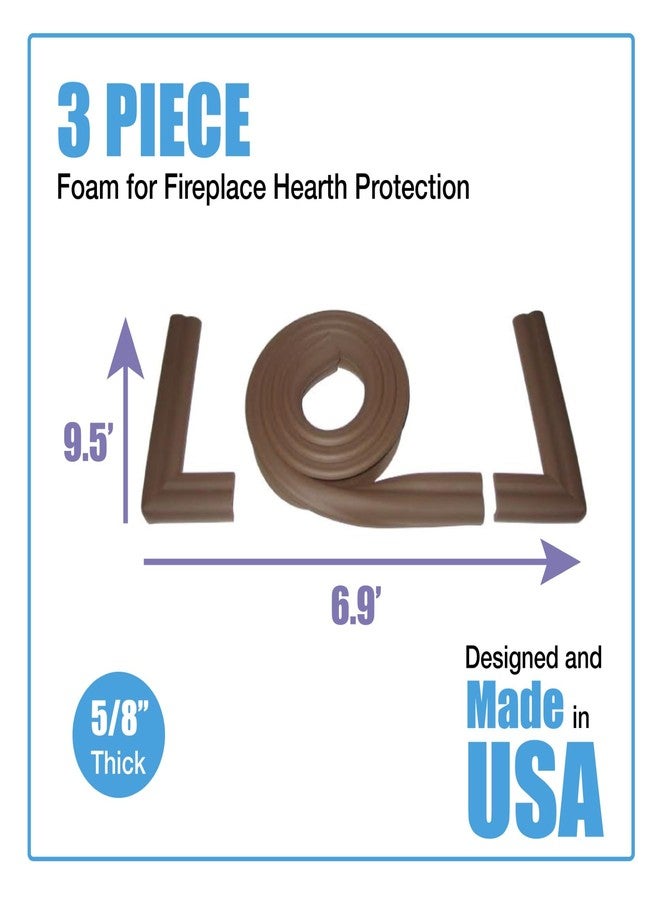 KidKusion Hearth Cushion | Made in USA | Brown | 8.33 Ft of Padding | Child Safety, Edge and Corner Guard, Babyproof Fireplace Bumper - Image 3