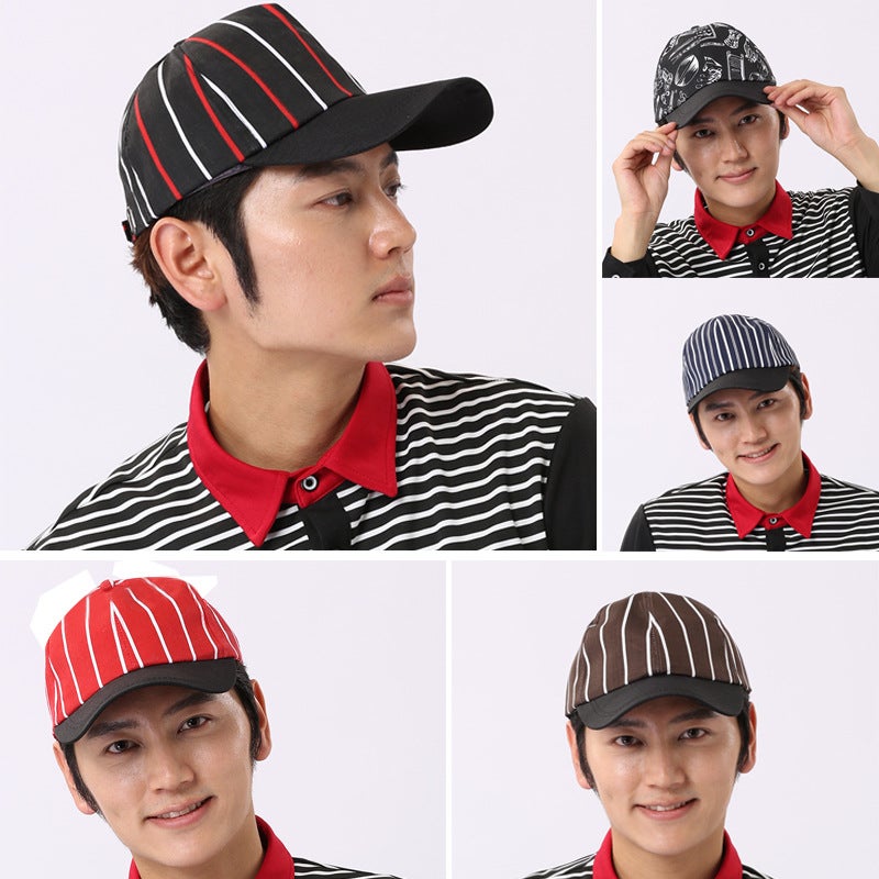 Chef Hat Male Cap Waiter Female El Kitchen Pot Restaurant Work Cap Baseball Cap Breathable Printing - Image 3