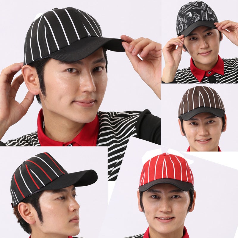 Chef Hat Male Cap Waiter Female El Kitchen Pot Restaurant Work Cap Baseball Cap Breathable Printing - Image 2