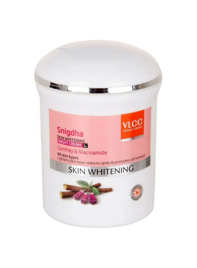 VLCC Snigdha Skin Whitening Night Cream (50 G) pack of 2 (100 G) - Image 4
