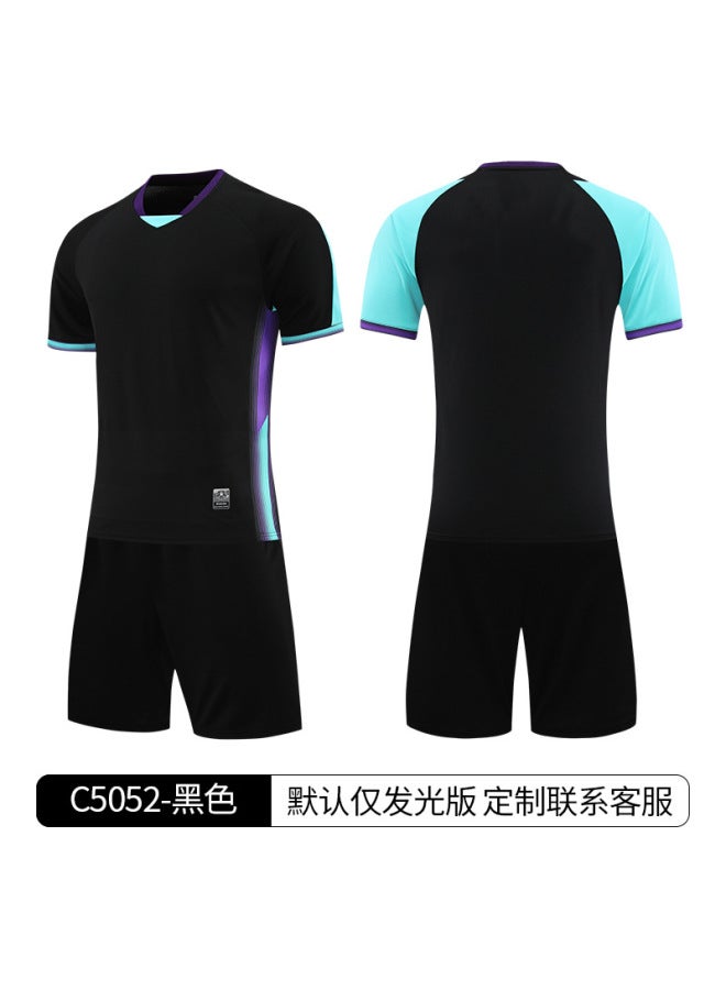 C5052-black Children's Football Game Campus Sports Meeting Team Uniform Set Toddler Football Jersey Jersey Quick-drying Training Uniform