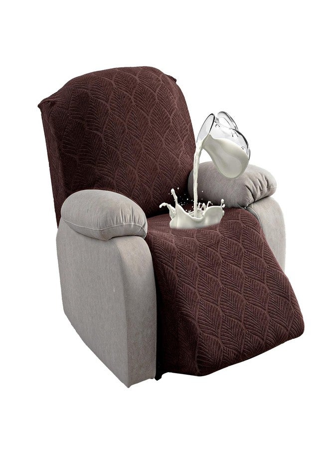 YUEANG غطاء كرسي استرخاء مقاوم للماء بنسبة 100% من YUEANG، قطعة واحدة، غطاء قابل للتمدد لكرسي الاسترخاء، غطاء قابل للغسل لكرسي الاسترخاء للحيوانات الأليفة والكلاب والأطفال (شوكولاتة، مقعد واحد) - Image 1