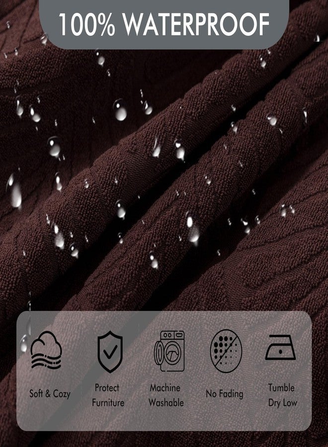 YUEANG غطاء كرسي استرخاء مقاوم للماء بنسبة 100% من YUEANG، قطعة واحدة، غطاء قابل للتمدد لكرسي الاسترخاء، غطاء قابل للغسل لكرسي الاسترخاء للحيوانات الأليفة والكلاب والأطفال (شوكولاتة، مقعد واحد) - Image 2