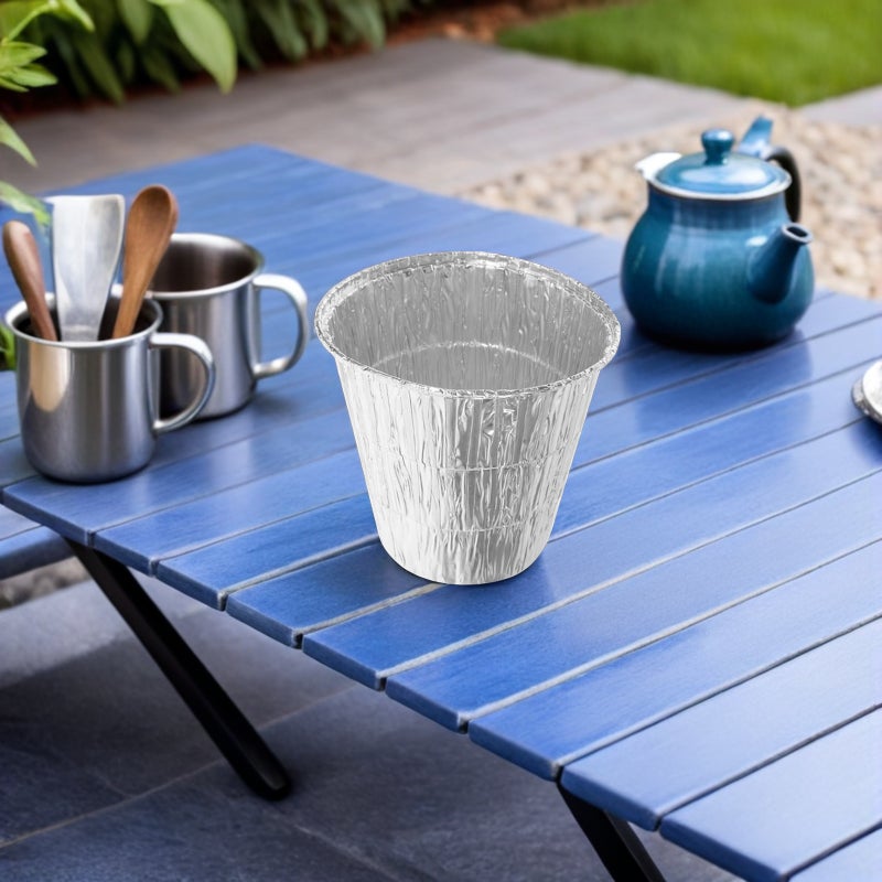 4pcs Disposable Aluminum Foil Grease Bucket Liners - 830ml BBQ Grilling Drip Bucket Grease Catcher Liners for Outdoor Picnics Cooking Accessories - Image 4