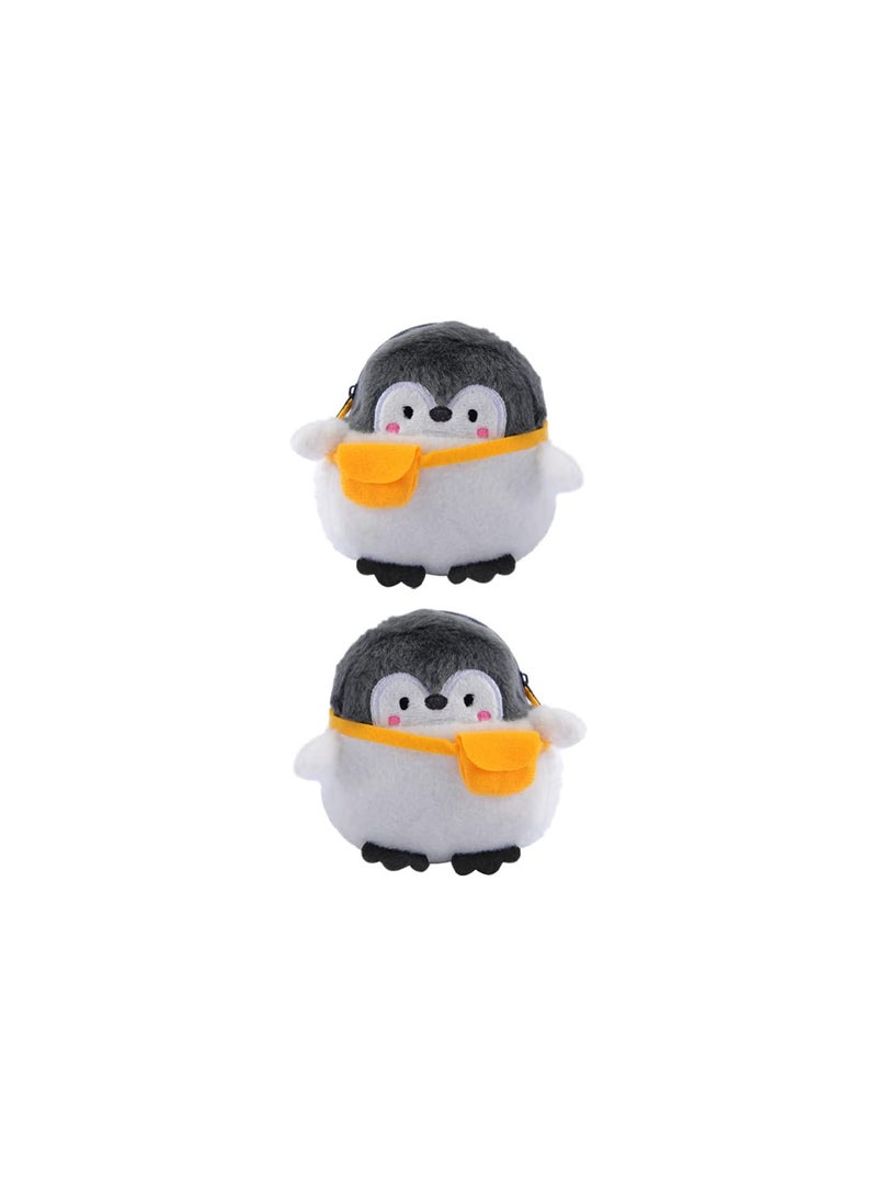 GGOOT 2pcs Kids Animal Purse Bag Plush Penguin Coin Wallets Coin Purse Casual Messenger Bag Handbags Makeup Bags for Teen Little Girls  - Image 1