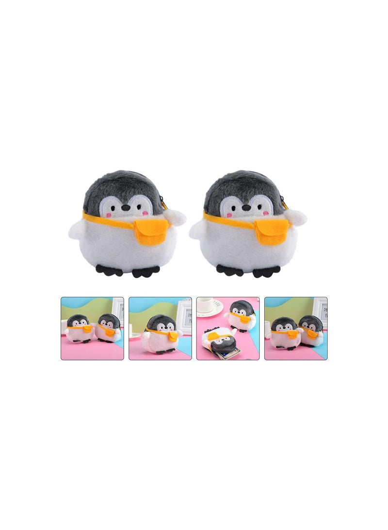 GGOOT 2pcs Kids Animal Purse Bag Plush Penguin Coin Wallets Coin Purse Casual Messenger Bag Handbags Makeup Bags for Teen Little Girls  - Image 4