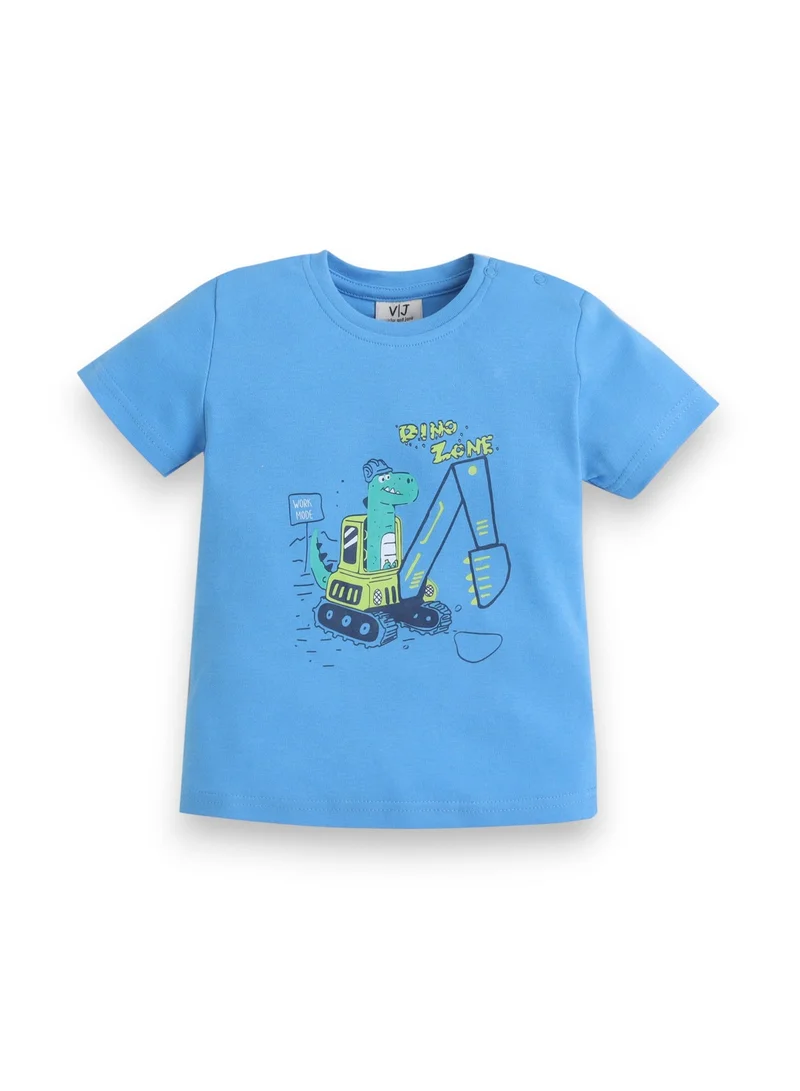 victor and jane Infant Boys Dinosaur Construction Print Cotton Pajama Set – T-Shirt & Pajama Pants Nightwear