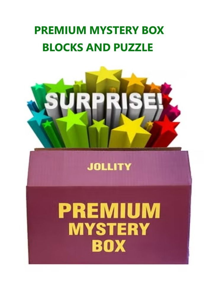 JOLLITY LLC Premium Mystery Box Blocks and Puzzle 5 plus items