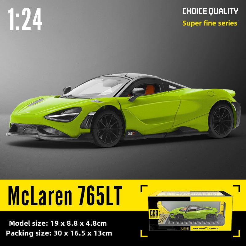 1:24 Scale Alloy McLaren 765LT Model Car Collectible Green 