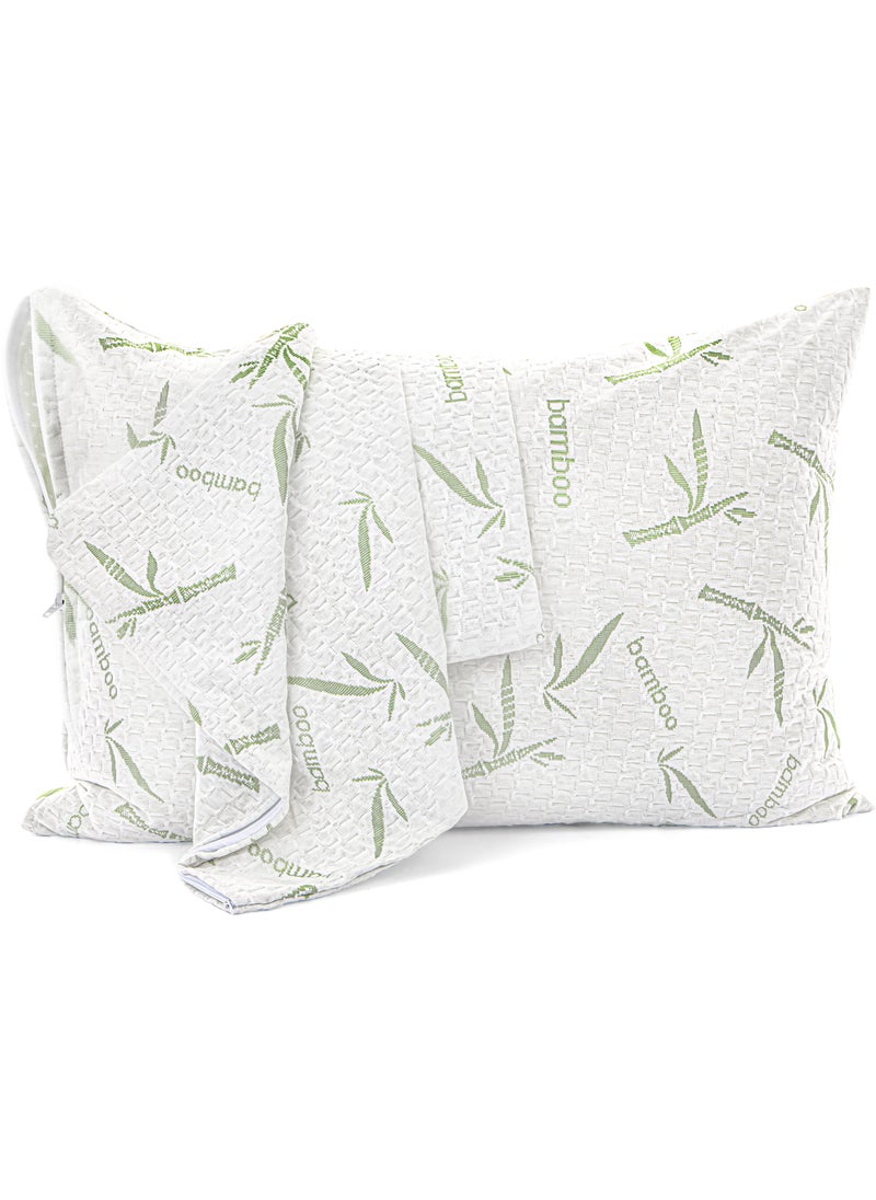 Utopia Bedding Utopia Bedding Bamboo Viscose Waterproof Pillow Protector Zippered (2 Pack) King - Bed Bug Proof Pillow Encasement 20 x 38 Inches  - Image 1