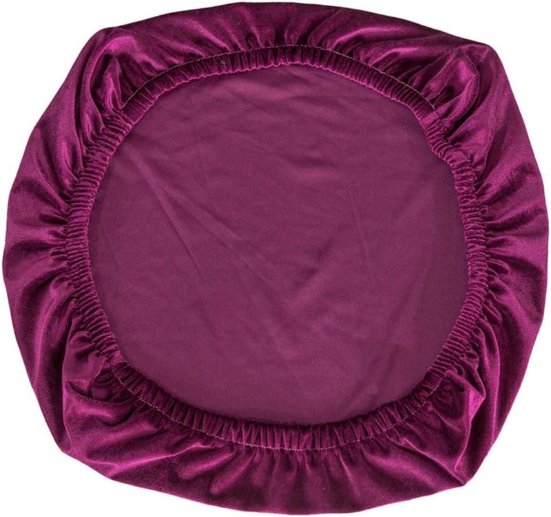 كلاراكو أغطية مقاعد غرفة الطعام المخملية المطاطية، أغطية قابلة للإزالة، ديكور حفلات الزفاف، لون بنفسجي داكن - Image 1