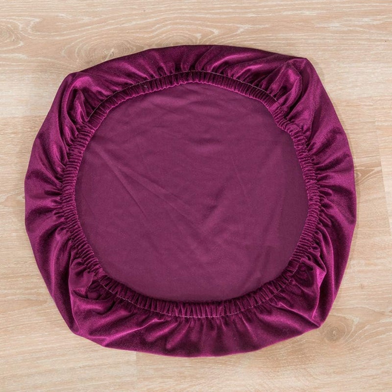 كلاراكو أغطية مقاعد غرفة الطعام المخملية المطاطية، أغطية قابلة للإزالة، ديكور حفلات الزفاف، لون بنفسجي داكن - Image 5