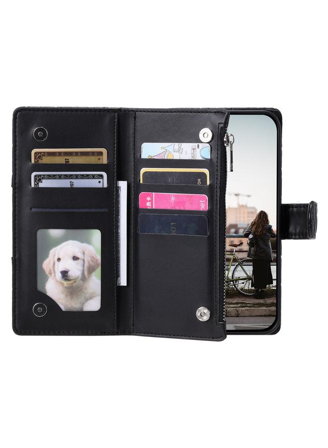 S-TOP Case For iPhone 7 / 8 / SE 2022 Glitter Lattice Zipper Wallet Leather Phone Case - Image 4