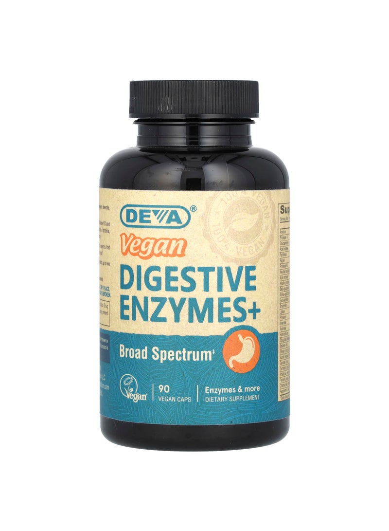 Deva Vegan Digestive Enzymes+, 90 Vegan Caps