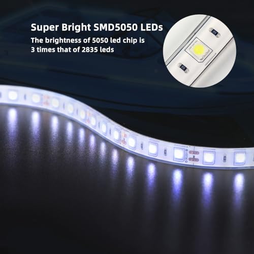 VIDLULTD Boat Marine Submersible Led Strip Lights, 4 Pcs 20 Inches 12V Super Bright Boat Interior Lights, IP68 Waterproof Marine Led Strip Lights Night Fishing Lights for Boats, Kayak (White) - Image 5
