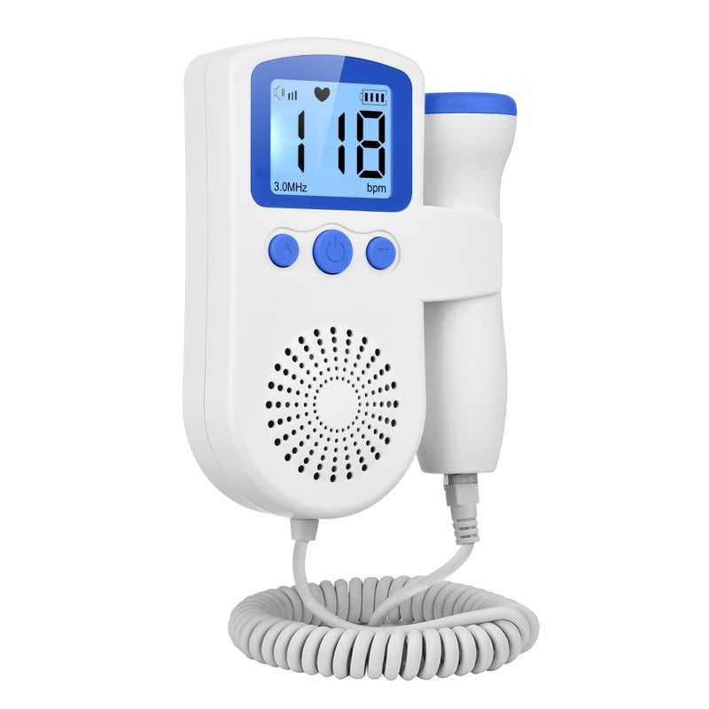 3.0MHz Portable Fetal Doppler for Home Noise Reduction Baby Heart Monitor for Pregnancy Handheld Baby Heartbeat Detector with Headphone Jack - Image 1