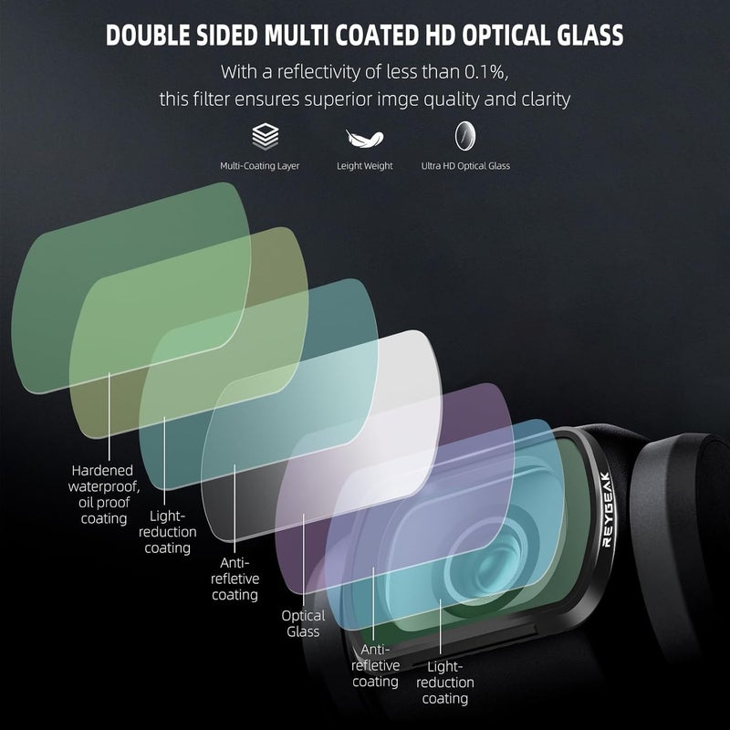 REYGEAK Black Mist Filter for DJI Osmo Pocket 3, Creative Diffusion Filter Beauty Soft Filters for DJI Osmo Pocket 3 Accessories, Lightweight aluminum frame - Image 2