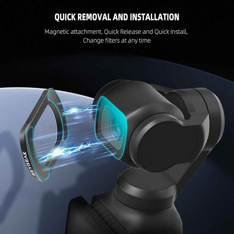 REYGEAK Black Mist Filter for DJI Osmo Pocket 3, Creative Diffusion Filter Beauty Soft Filters for DJI Osmo Pocket 3 Accessories, Lightweight aluminum frame - Image 5