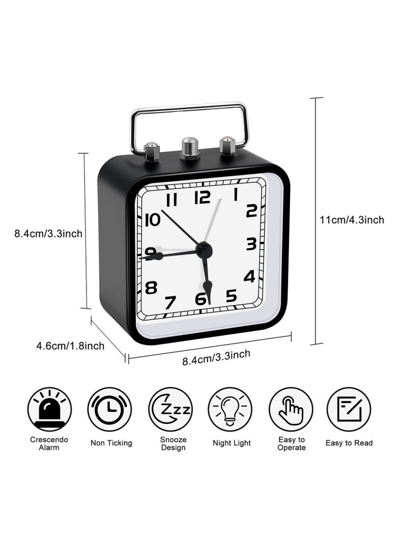 كابتن تيك SYOSI, Silent Alarm Clock Bedside, No Ticking Battery Powered Large Display Hanging Ring Portable Table Clocks with Snooze and Night Light Function for Bedroom, Office, Kitchen, Travel - Image 2