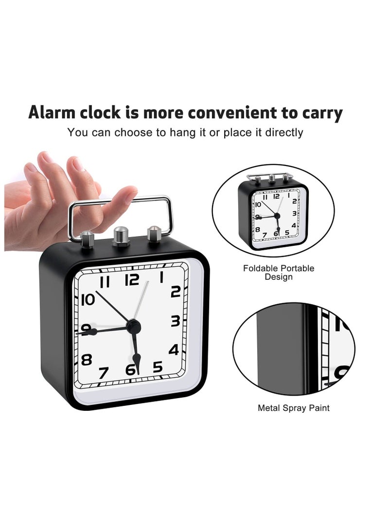 كابتن تيك SYOSI, Silent Alarm Clock Bedside, No Ticking Battery Powered Large Display Hanging Ring Portable Table Clocks with Snooze and Night Light Function for Bedroom, Office, Kitchen, Travel - Image 4