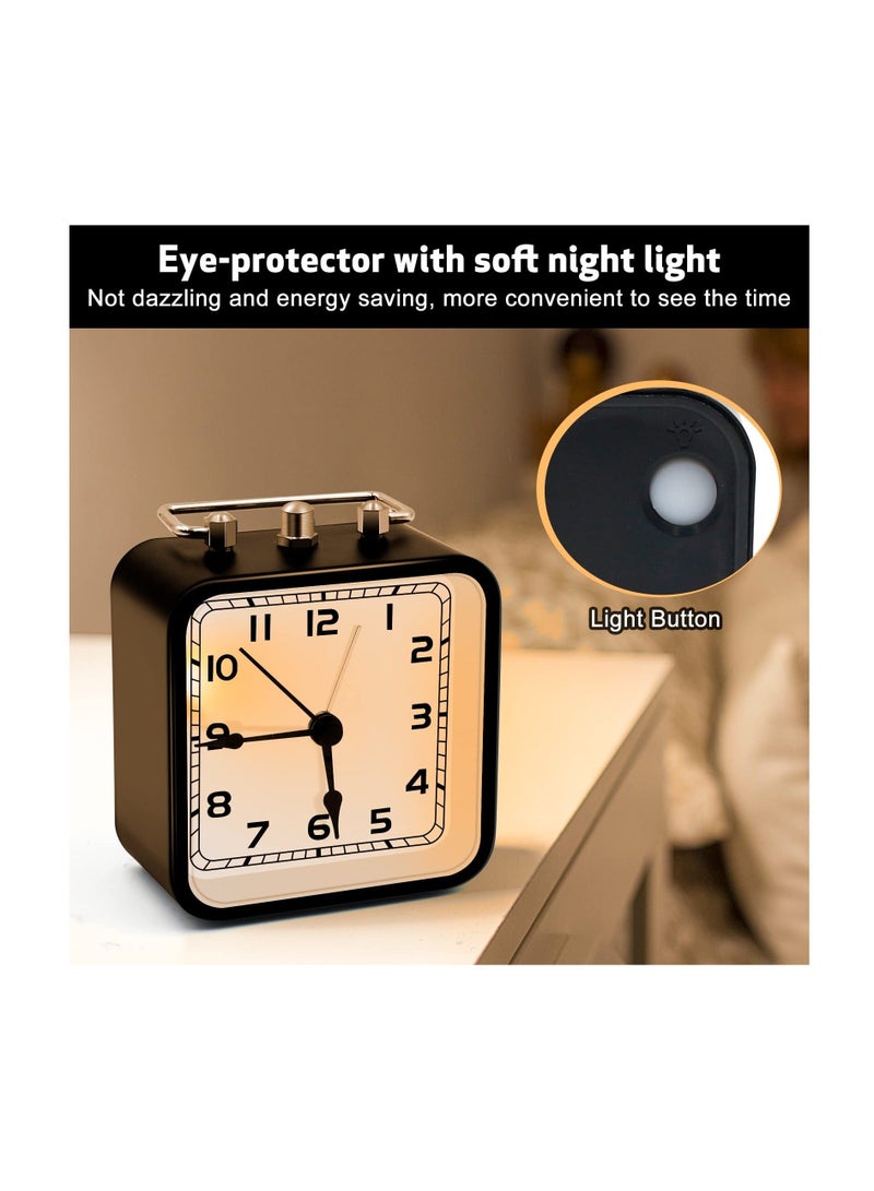 كابتن تيك SYOSI, Silent Alarm Clock Bedside, No Ticking Battery Powered Large Display Hanging Ring Portable Table Clocks with Snooze and Night Light Function for Bedroom, Office, Kitchen, Travel - Image 5