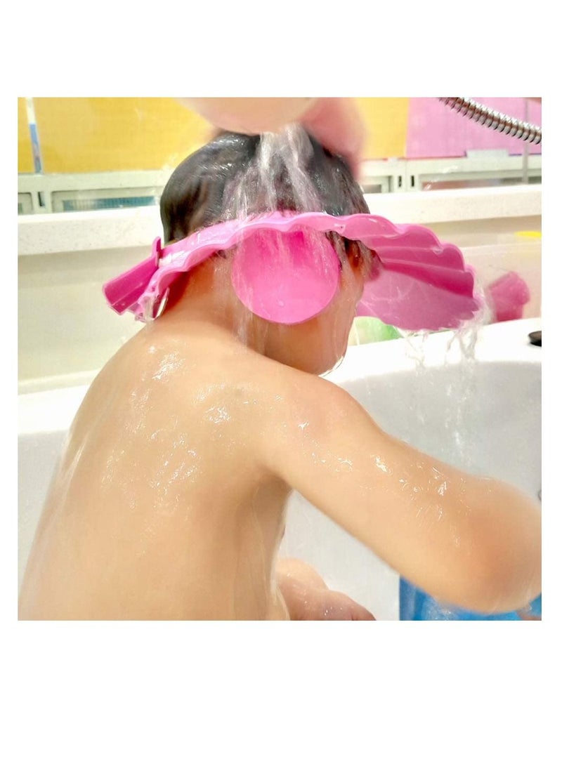 Shower Cap, Baby 3 Pieces Shampoo Bath Protection Cap Waterproof Ear Eye Protection, Soft Adjustable Bathroom Sun Visor Suitable for Kids, Toddler, Children - Image 4