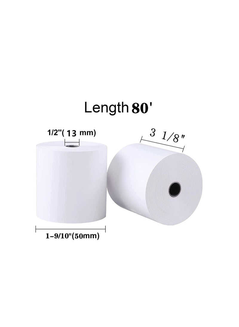 Terabyte (50 Rolls) 80 x 50 Thermal Paper Receipt 3 1/8" 80'Fits All POS Cash Registers Printers, Credit Card Terminals, Star Micronics SCP700, TSP100 BPA Free - BuyRegisterRolls - Image 2