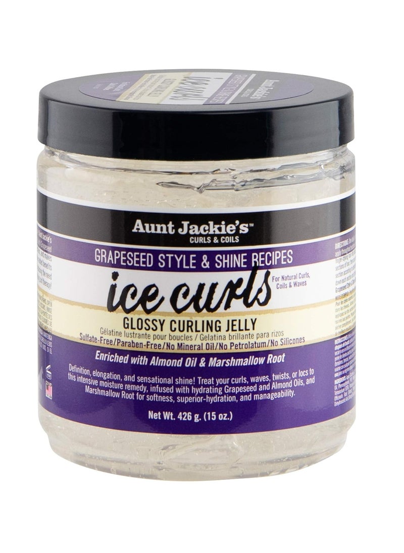 Aunt Jackie's Aunt Jackie's Ice Curls Glossy Curling Jelly – Hydrating Style & Shine for Natural Curls (15 oz)  - Image 1