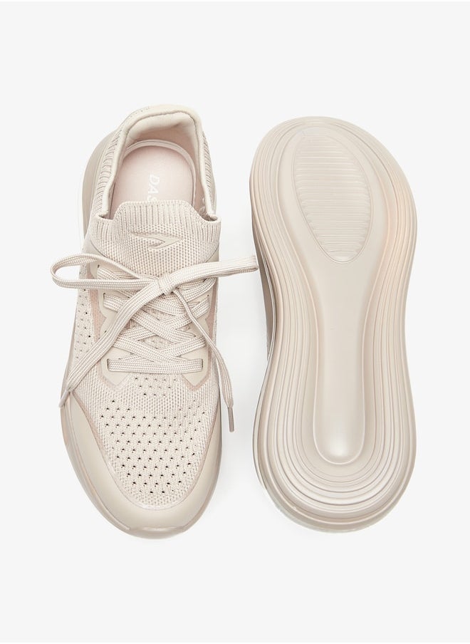 Dash Monotone Walking Shoes with Lace-Up Closure  - Image 4
