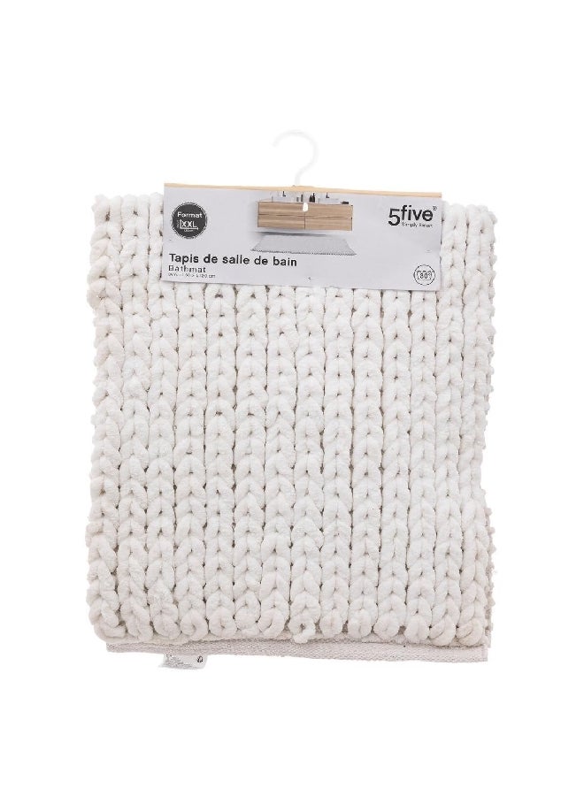 Five Simply Smart Thick Rectangular Bath Mat White 50 x 120 cm 174727A - Image 4