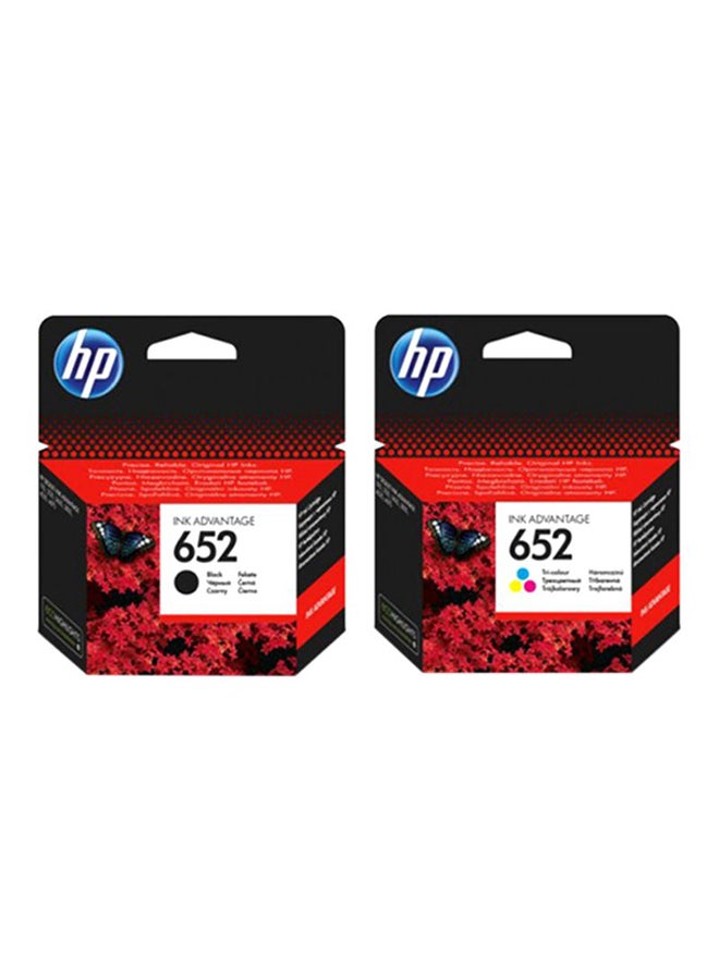 HP مجموعة واحدة من خرطوشة حبر اتش بي اصلية HP​​652 باللون الأسود وثلاثي الألوان F6V25AE/F6V24AE - Image 1
