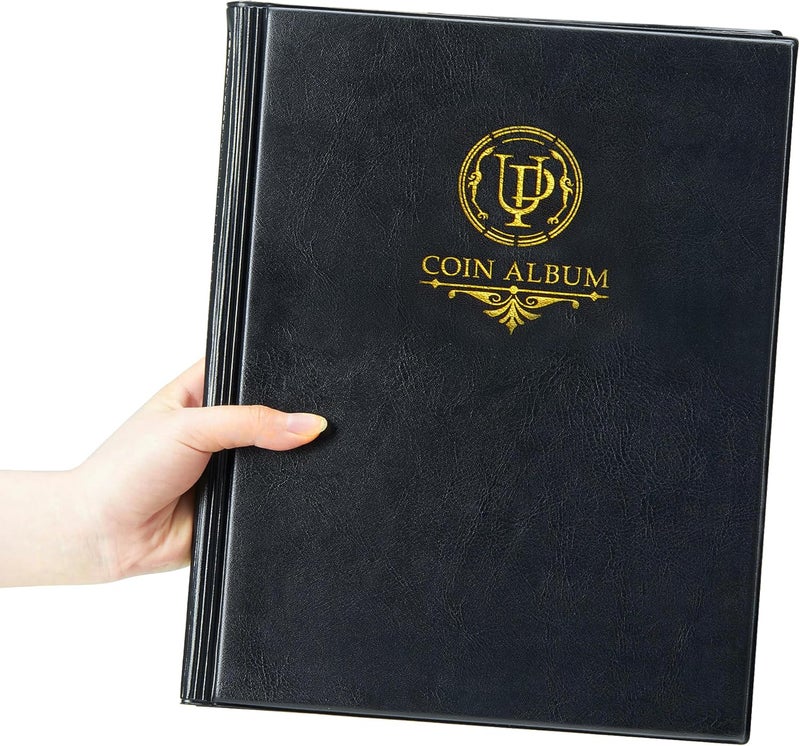 200 Pockets Coin Cardboard Album for 2"x2" Folder(Coin Flips Not Included) | Large Capacity Collecting Holder for Stamps Medals Badges Black CS46BK01 - Image 5
