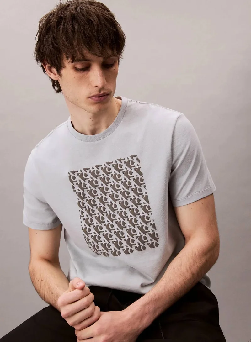 Calvin Klein Jeans Quarry Monogram Logo Easy Tee for Men | Best Price UAE