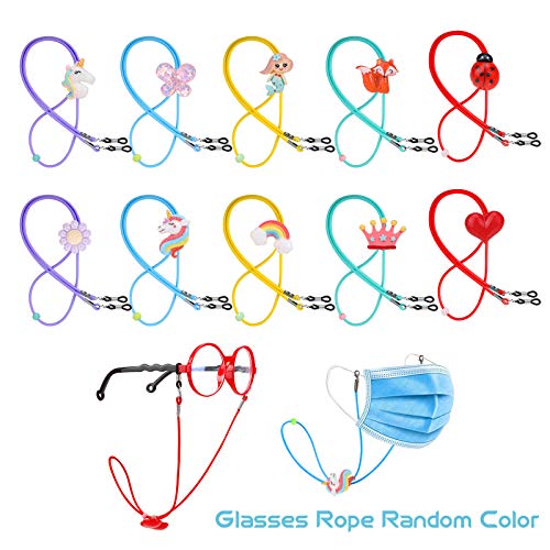 Hifot 10 Pack Eyeglasses Strap Eyewear Retainer for Girls, Kids Adjuster Stretchy Glasses Strap, Mask Chain Lanyard Cord - Image 2