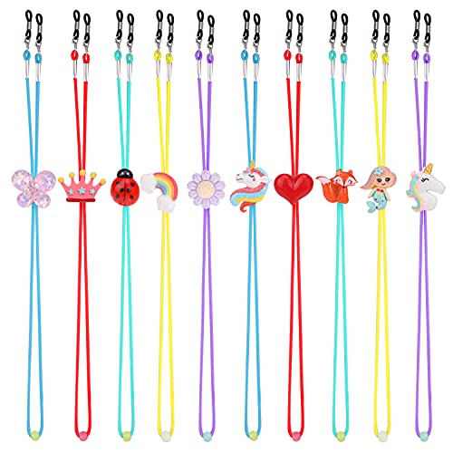 Hifot 10 Pack Eyeglasses Strap Eyewear Retainer for Girls, Kids Adjuster Stretchy Glasses Strap, Mask Chain Lanyard Cord - Image 1