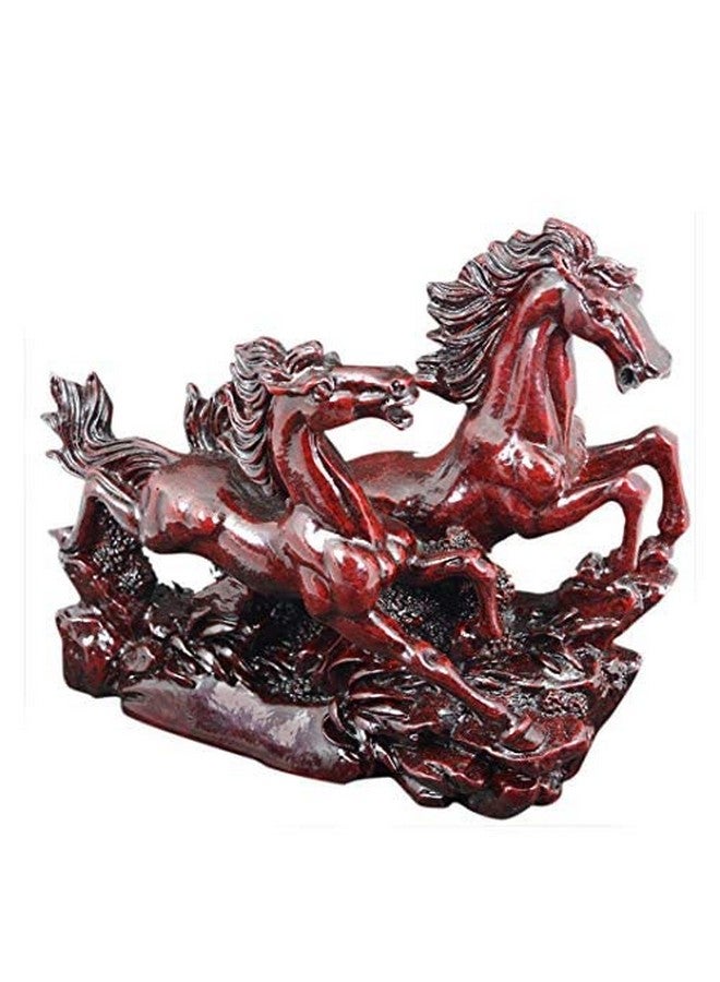 Crystu Crytu Two Red/Cherry Running Horses, Red Horse Statue for Vastu, Victory Horses for Feng Shui and Vastu - Image 3