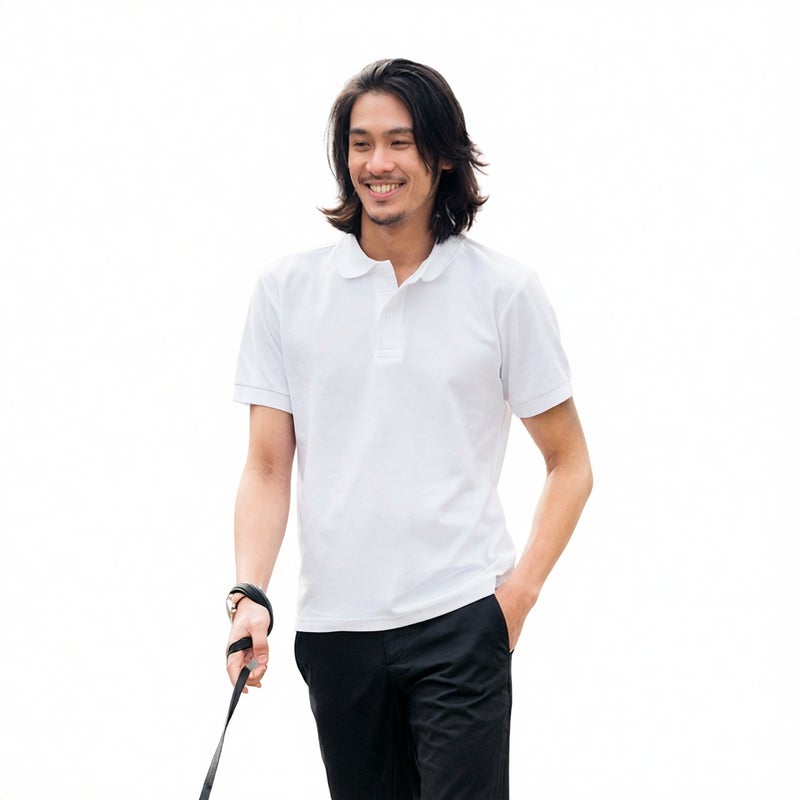 Men's Short Sleeve CVC Solid Polo Shirt Workwear T-Shirt for Logo Embroidery - Image 1