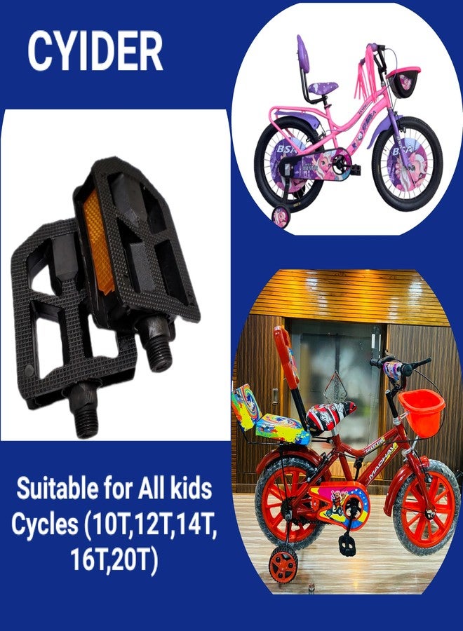 CYIDER Durable Black Pedal Pair for 10T,12T,14T,16T,20T Cycles | Sturdy & Anti-Slip | L & R Labeled Spindles - Image 3