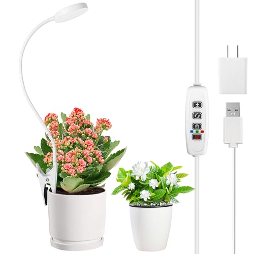 EWPJDK Grow Light for Indoor Plants Full Spectrum Plant Grow Lights 72 LED Plant Light Grow Lamp for Indoor Growing Pot Clip LED Plant Lamp (White, 1) - Image 1