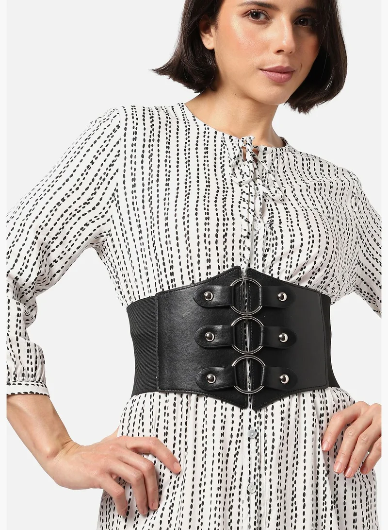 Haute Sauce Casual Solid Stretchable PU Leather Waist Belt For Women