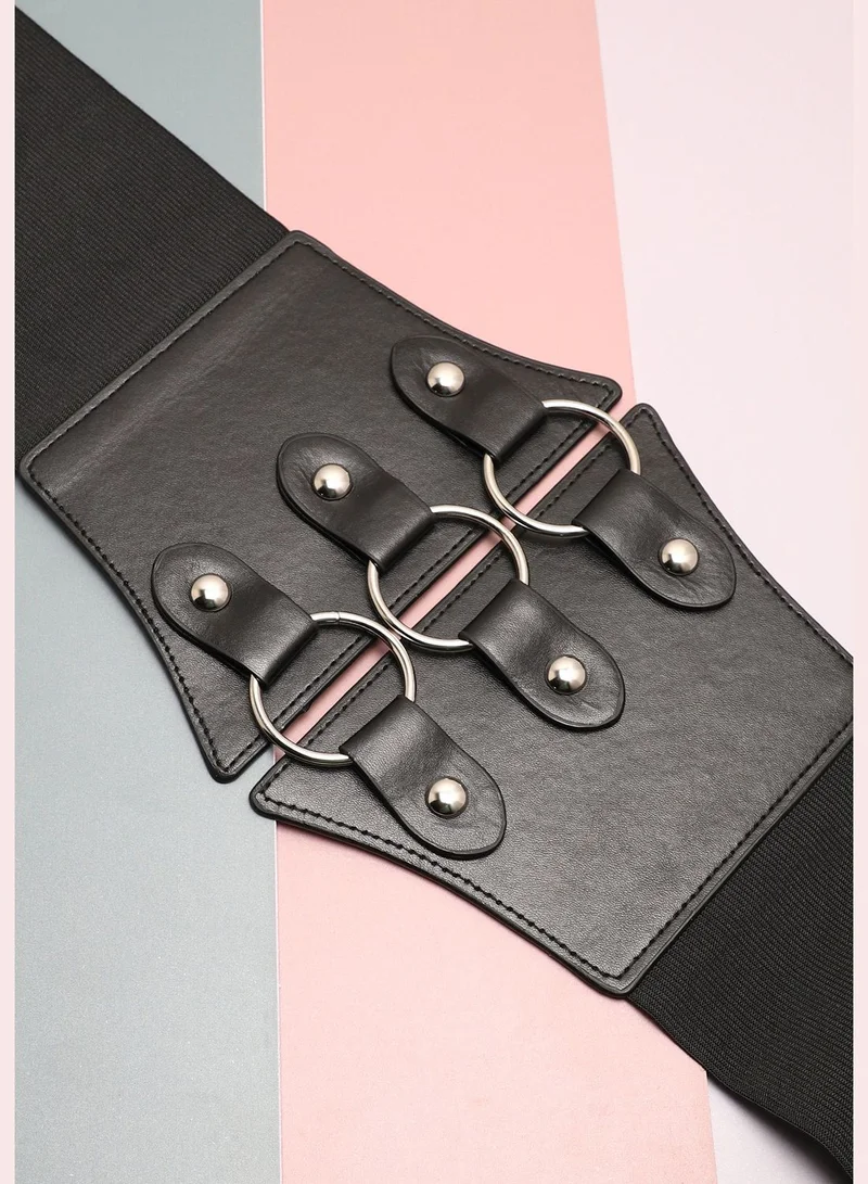 Haute Sauce Casual Solid Stretchable PU Leather Waist Belt For Women