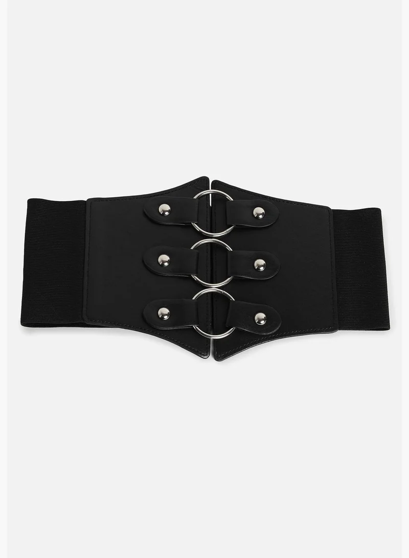 Haute Sauce Casual Solid Stretchable PU Leather Waist Belt For Women