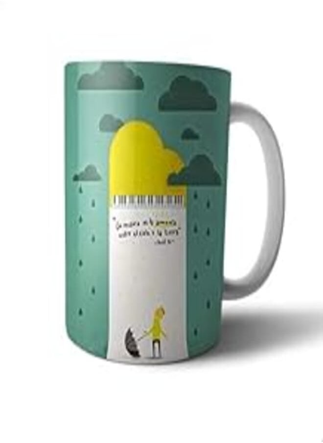 OR Ceramic Rain and Piano Print Mug - Multi Color 