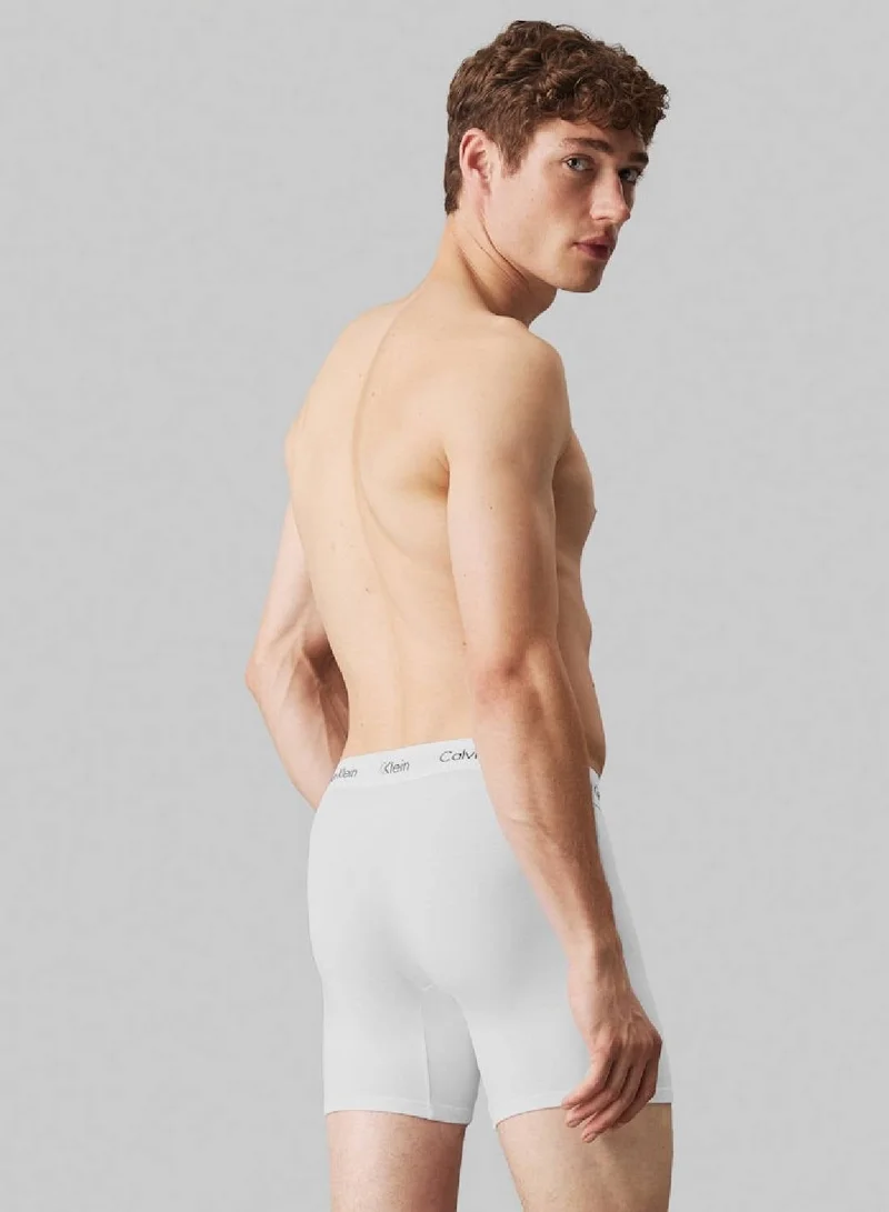 كالفن كلاين طقم 3 سراويل داخلية قصيرة - كوتون ستريتش