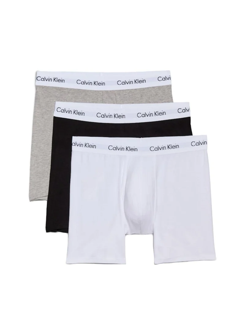 كالفن كلاين طقم 3 سراويل داخلية قصيرة - كوتون ستريتش