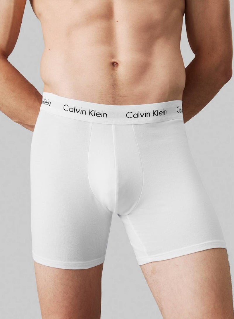 كالفن كلاين طقم 3 سراويل داخلية قصيرة - كوتون ستريتش - Image 4